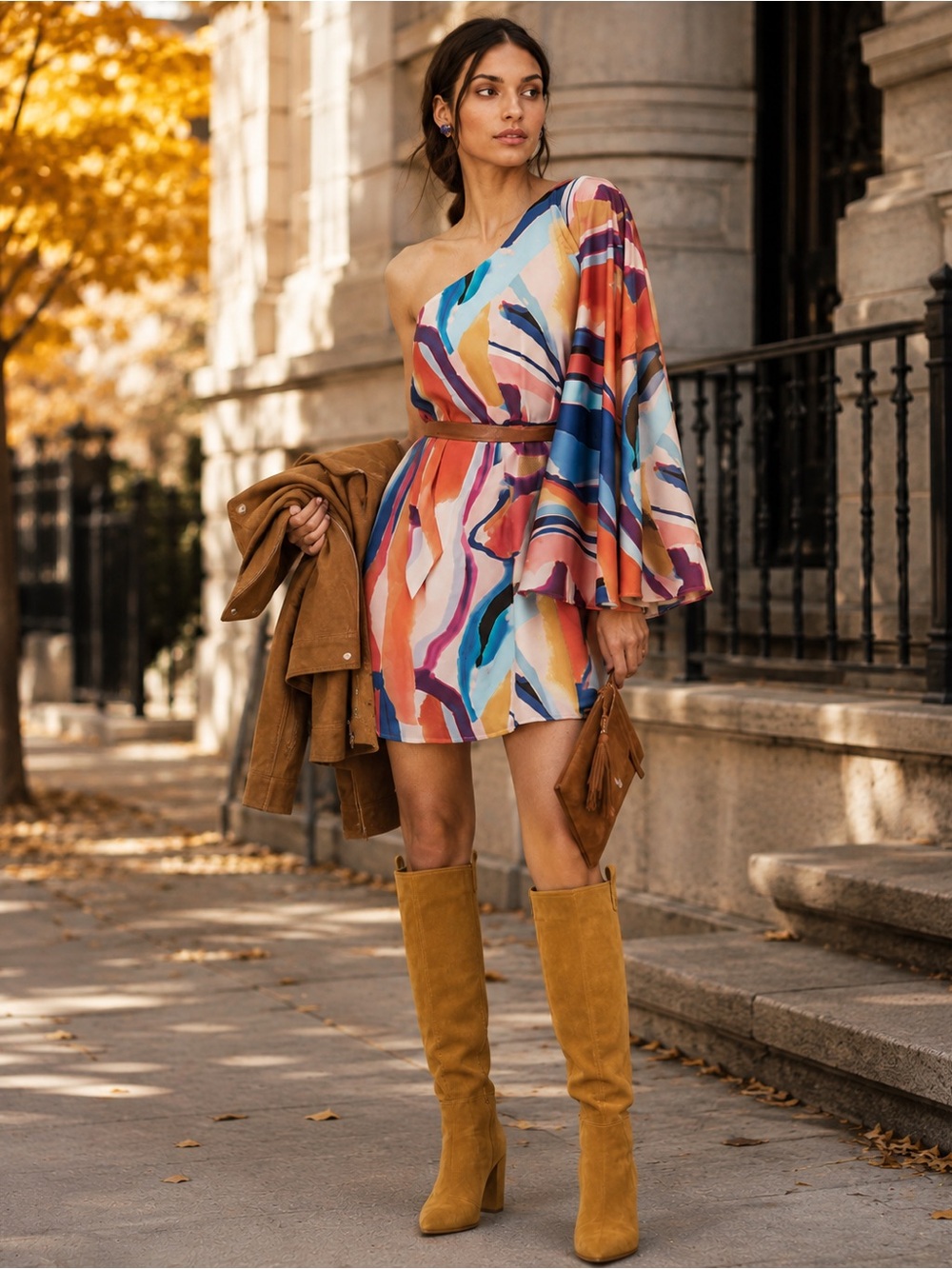 NWT BHLDN Anthropologie One-Shoulder Stevie Satin Mini Dress size small